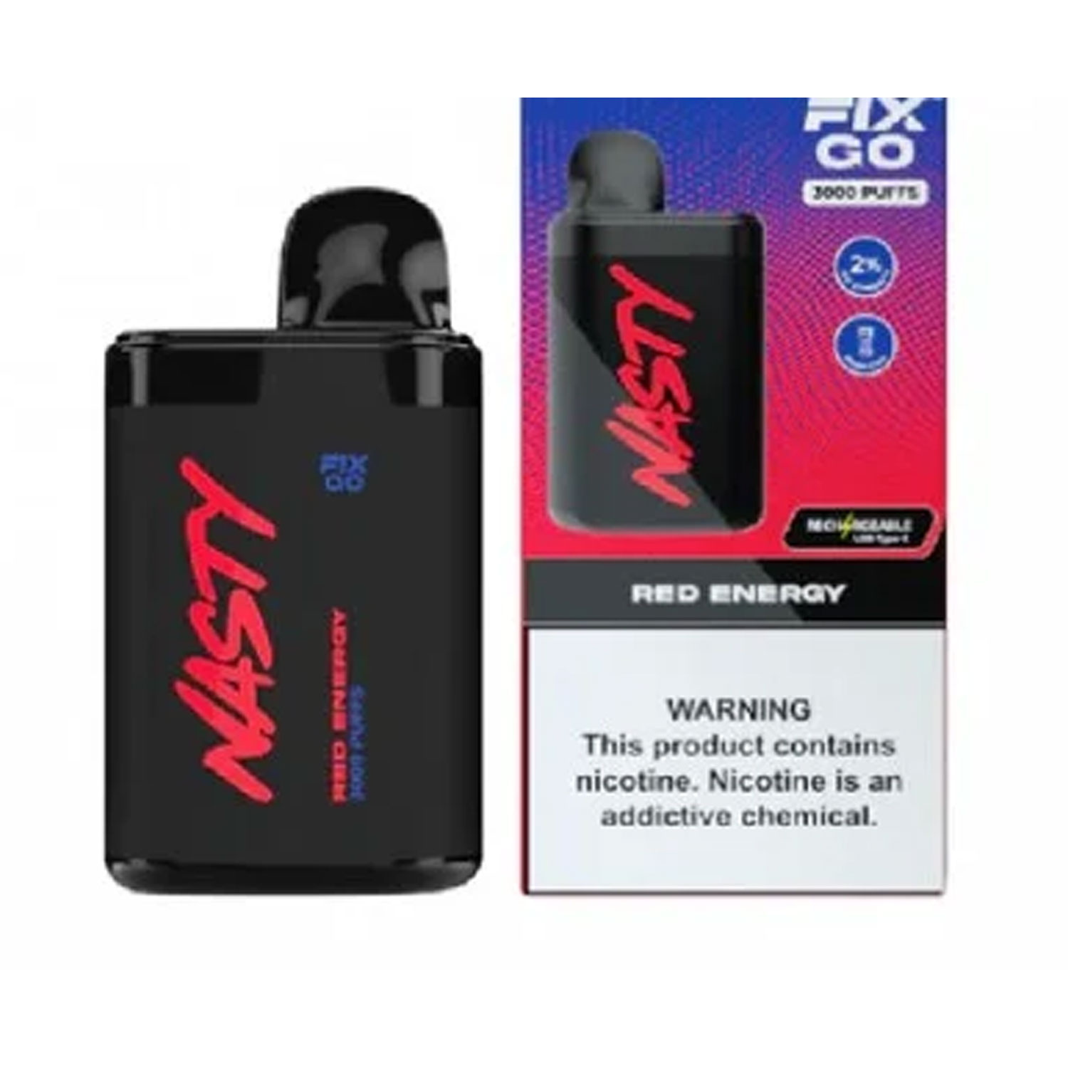 Nasty Fix Go Red Energy 5000 Puff