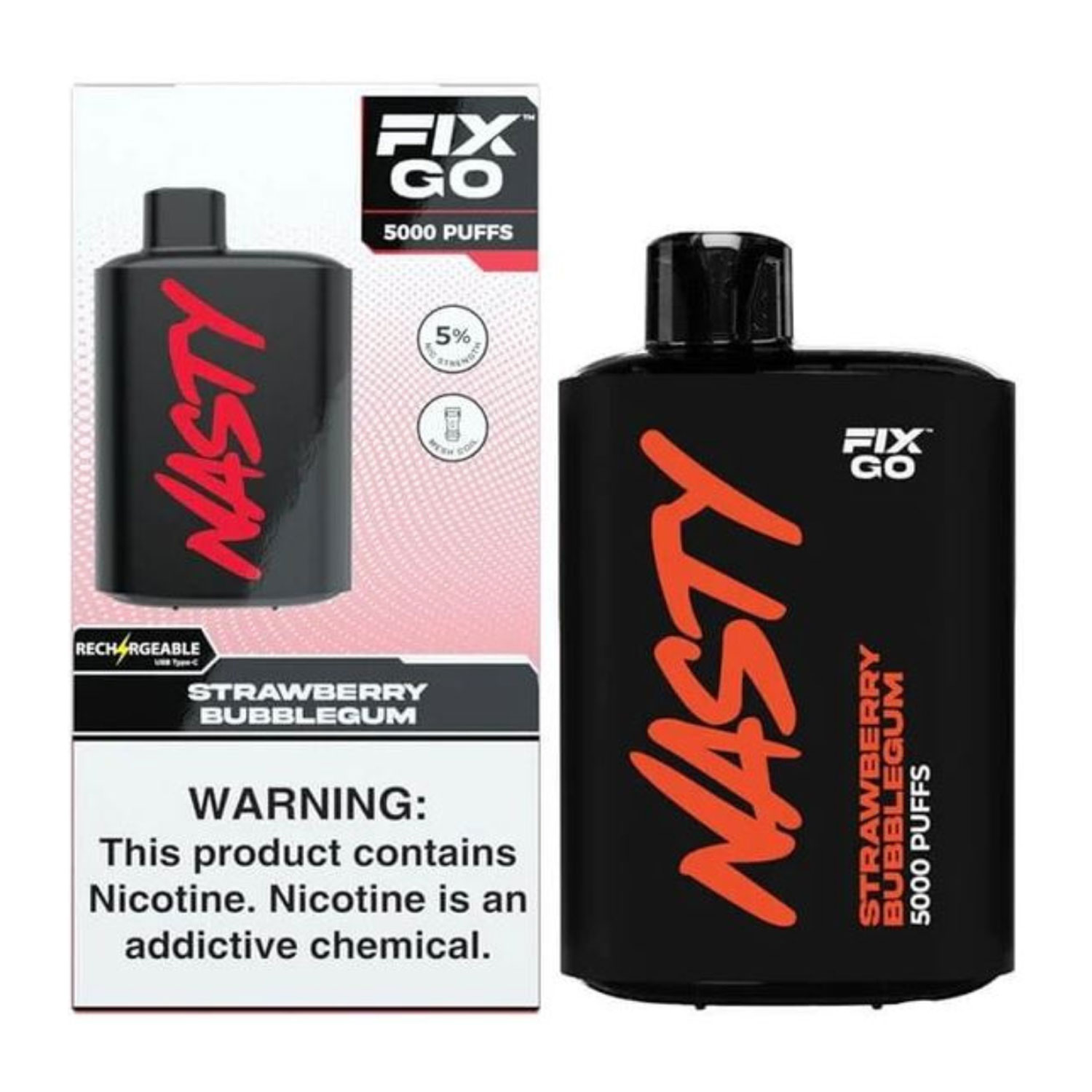 Nasty Fix Go Strawbery Bubblegum 5000 Puff